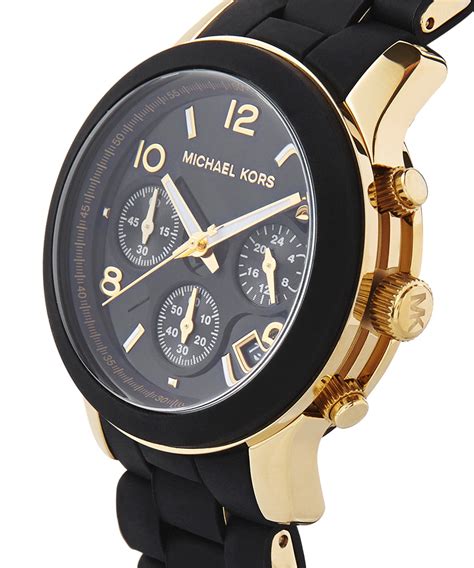 michael kors men's black and gold watch|michael kors chronograph gold.